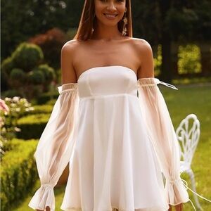 Alamour The Label Dress - White Off The Shoulder